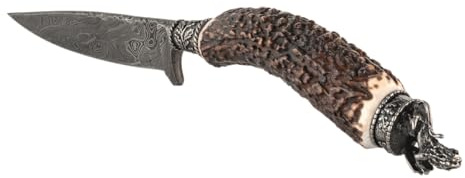 Holz-Leute Trachtenmesser mit Damastklinge u. bayrischem Löwen – Handarbeit, Edles Design, Perfekt für Tracht und Outdoor