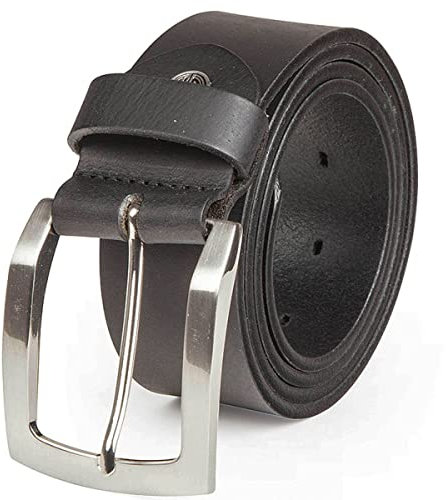 LINDENMANN Leder-Gürtel Herren 40 mm breit, Gürtel Herren Vollrindleder schwarz, Größe/Size:145, Farbe/Color:schwarz