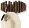 Umbra Picket Wall-Mounted Coat Rack Rail Hook with 5 Retractable Wood Pegs – Modern, Space-Saving Storage Organizer, Walnut