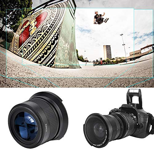 BigKing Fisheye-Objektiv, 52 mm 0,35-Fach Universal-Weitwinkel-Fisheye-Objektiv mit Linsenkappen-Aufbewahrungstasche für SLR-DSLR