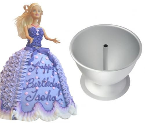 BSTCAR 8 Inch Doll Cake Tin, Semicircle Princess Doll Dress Shape Aluminum Cake Tin Cake Mold Decoration Baking Mold