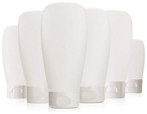 6Pcs 100ml/3.4oz Clear Plastic Empty Refillable Cosmetic Soft Tubes Squeeze Travel Bottle with Flip Cap Makeup Sample Container Dispenser for Facial Cleanser Shampoo Body Hand Lotion Shower Gel