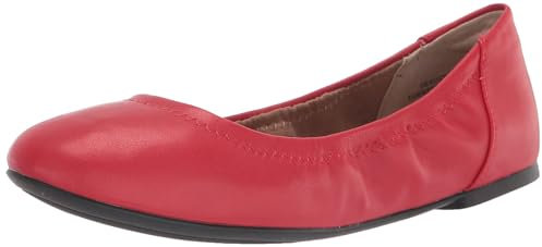 Amazon Essentials Damen Ballerinas Belice Zum Hineinschlüpfen, Kräftiges Mohnrot, 40 EU Weit