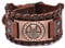 Thor's Hammer Pattern Bracelet - Viking Leather, Nordic Rune Amulet, Handmade Celtic Knot, Vintage Bracelet for Women & Men (Brown)