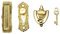 4Pcs Door Knocker Lock For 1/12 Doll House, Detailed Alloy Pretend Play Toy Set, Dolls House Doorplate Set Sets 1 piece