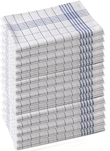 aqua-textil 15er Set Geschirrtücher Reine Baumwolle 50 x 70 cm kariert blau Küchentücher Oeko-TEX