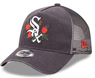 New Era Trucker Cap MLB Baseball Fanartikel Chicago White Sox Blumen gebogerner Schirm Oliv - One-Size