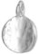 Sterling Silber massiver konkav gehämmerter gebogener runder Punkt Scheibe Kieselstein Kreis Charm, Einheitsgröße, Sterlingsilber, One Size, Sterling-Silber