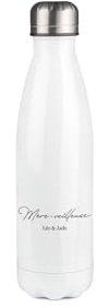 DECOHO Bouteille Isotherme Personnalisable 500 ml en Inox avec Double Paroi Modèle Mère-Veilleuse