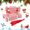 DTYGUIXE Weihnachts Süßigkeitenschachteln, 50 Stück Klein Geschenkboxen Weihnachten Süßigkeiten Box Keksschachtel Pralinenschachtel Weinachten Schachtel mit Bändern für Kekse, Süßigkeiten, Pralinen