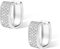 ALEXCRAFT Glitzer Zirkonia Ohrringe Silber 925 Creolen Eckig Damen U Shape Chunky Silver Hoop Earrings für Frauen Freundin Mama Mädchen