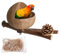 Vogelkäfig – Hüttenkäfig aus Kokosnussschale, Vogelhaus | Vogelnest aus Kokosnussschale, Hüttenkäfig mit zerdrückter Kokosnuss, Papageiennest und Nistkasten D