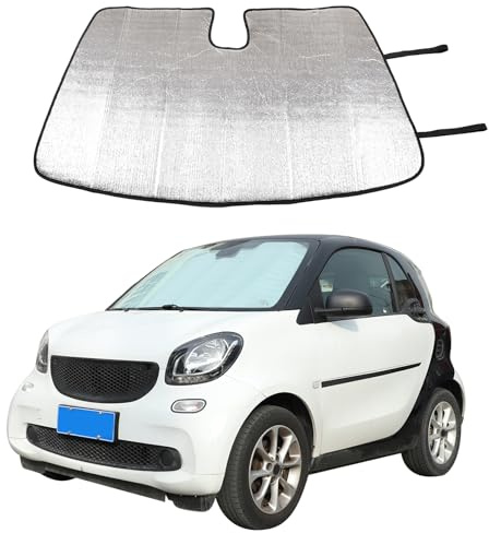 DIYUCAR Auto Windschutzscheibe Sonnenschutz Kompatibel mit Smart 453 Fortwo Forfour 2015-2021, Sonnenschutz Auto Frontscheibe, Sonnenblende Vorne Faltbar, Blockiert UV-Strahlen Sonnenblende Schutz