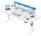 TRIUMPHKEY scrivania regolabile in altezza 110x60cm, piccola scrivania da computer salvaspazio, ideale per ufficio studio e gaming in camera da letto, Bianco