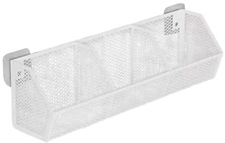 Ronyme Hanging Kitchen Baskets Metal Wire Basket Steel Multifunctional Wire Metal Organizing Baskets for Countertop, White, 42.8x11x13.5cm
