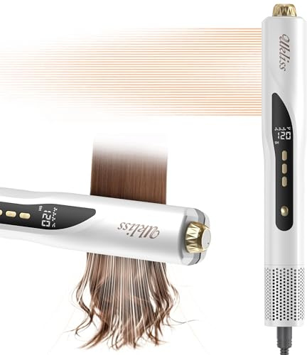 UKLISS Air Haarglätter, Ionen Glätteisen, Glätten mit Luft Nass Trocken | Ionen-Haartrockner und Airstyler zum Stylen, Profit Föhn für Weniger Haarbruch und Mehr Glanz, 55°C–120°C für Alle Haartypen
