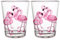 Supreme Housewares Wasserbecher, 473 ml, langlebig, aus Acryl-Kunststoff, doppelt, altmodische Trinkgläser, BPA-frei, stapelbar, bruchsicher, Kunststoff, DOF-Becher (473 ml, Flamingo), 2 Stück