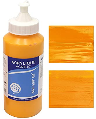 MAGI® Künstler-Acrylfarbe je 500 ml, in 24 feinen Farbtönen, freie Farbwahl, Acryl, Malfarbe im Dosiergebinde (04-dunkel-gelb)