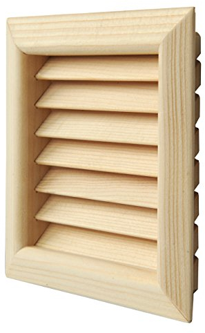 La Ventilazione LGES100P Rejilla de ventilación de Madera Cuadrada para empotrar, Pino Rojo, 100 x 100 mm