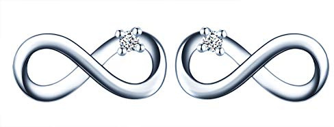 MicLee Unendlichkeit Zeichen Damen Ohrringe 925 Sterling Silber Zirkonia Ohrstecker Ohrschmuck mit Geschenkbeutel