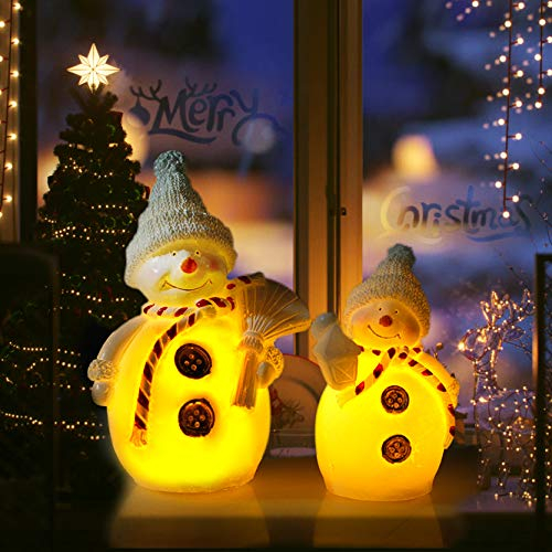CCLIFE 3er Set LED Geschenkbox Weihnachten Weihnachtenbox Beleuchtete Lichterkette batteriebetrieb Weihnachtsdeko (2er Schneeman, ohne Fernbedienung)