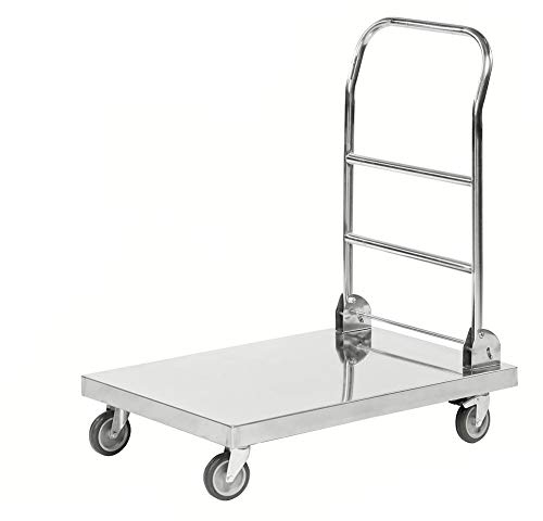 Edelstahl-Plattformwagen, klappbar LxBxH 825 x 520 x 970 mm, Traglast: 100 kg, C2