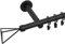 RENA Gardinenstange 19 mm Einfach | Metall-Einzelgardinenstange | Elegante klassische Gardinenstange mit geräuscharmen Rollen | Inklusive Montagezubehörset | Schwarz Matt 180cm |Vega