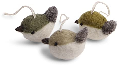 Én Gry & Sif kleine Vögelchen Anhänger aus Filz, Frühling, Ostern, Weihnachts-Deko - 3 Stück … (grün)