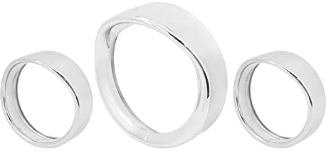 HCmotorku Motorrad 17,8 cm Scheinwerfer-Zierring 11,4 cm Nebelscheinwerfer-Zierring-Set Visier-Stil passend für Harley Touring Road King Street Glide Electra Glide Chrom