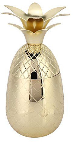 Cocktail Mugs, Pineapple Cocktail Cup Copper,Stainless Steel Cocktail Straw Cup Drinkware Barware Drinking Container Tool Bar Supplies