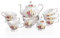 Sweejar Home 21-Pieces Porcelain Tea Set, Vintage Floral Gift Tea Set, Tea Service for Adults, with Teapot, Sugar Bowl, Creamer Pitcher and Spoons, for Tea/Coffee, Suitable for Party（Rose Flower）