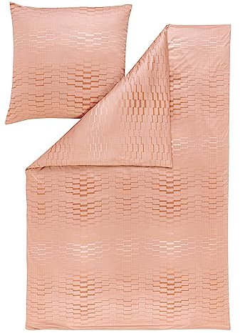 ESTELLA Mako Interlock Jersey Bettwäsche Marian 1 Bettbezug 135 x 200 cm + 1 Kissenbezug 80 x 80 cm Farbe 370/terracotta