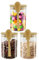 Surplex Juego de 3 tarros de vidrio con tapa hermética y fundas de cuchara para almacenamiento, contenedor de avena nocturna con tapa, recipientes de sal de baño de 530 ml, tarro decorativo de cocina