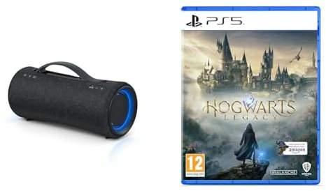 Sony SRS-XG300 - Portable wireless Bluetooth speaker with powerful party sound and lighting - waterproof, 25 hours battery life, smartphone and quick charging - Black & Hogwarts Legacy PS5