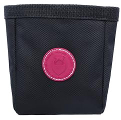 WILD HAZEL Leckerlibeutel für Hunde, Textilbeutel mit Magentverschluss und Gürtelclip (Schwarz)