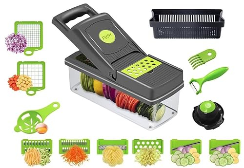 15-in-1 Vegetable Chopper and Mandoline Slicer - Effortless Meal Prep - Onion Chopper, Potato Chipper - Kitchen Tools & Gadgets