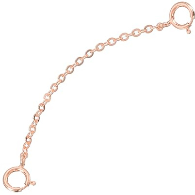 sourcing map 1 Pcs Chains Extenders 925 Sterling Silver 50mm Extension Chains with Clasps for Making DIY Handmade, Rose Gold