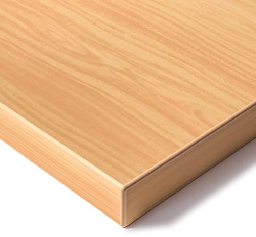 Ergofino Tischplatte 140x80 cm, Perfekt für höhenverstellbare Schreibtische, Esstisch, Schreibtischplatte 2,5 cm stark, Tischplatte aus MDF-Material (Buche)