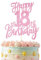 1 PCS Happy 18th Birthday Cake Topper, Rose Gold Glitter Happy Birthday Cake Topper, Cheers to 18 Years Birthday Cake Pick, Funny Happy Birthday Party Supplies for Girls Boys