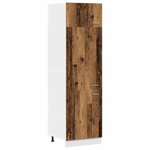 HOMTAKIE Armario de nevera Madera vieja 60x57x207cm Madera ingeniería