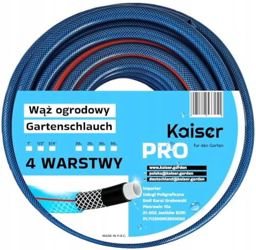 Gartenschlauch 25m 1” Gummi Kaiser Pro 4-lagig UV-beständig knickfest flexibel robust Bewässerungsschlauch Autowäsche Garten Werkstatt Profi