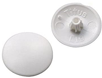 Merriway BH04915 (50 Pcs) White Clip-On Screw Covers for Pozi Head - Pack of 50 Pieces
