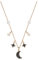 Swarovski Symbolic Halskette, Mond und Stern, Schwarz, Roségold-Legierungsschicht