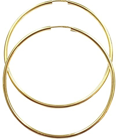 Creolen groß Gold 333 Glanz 50 mm Durchmesser Rohrform Ohrringe Gelbgold 8 Karat