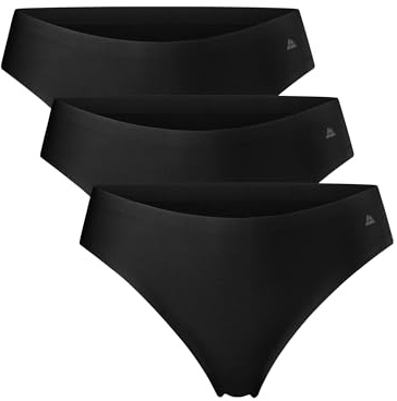 DANISH ENDURANCE Strings Invisibles en Microfibre, Tanga Doux et Légers, pour Femme, Lot de 3