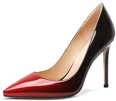 Castamere Damen Mode High Heels Spitzen Zehen Stilettos Slip-On Pumps 10CM