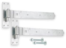 Infinity Decor Hook and Band Hinges Straight/Cranked/Adjustable - for Garden or Garage Gates - Galvanised (2xCranked Hinges, 18 Inch)