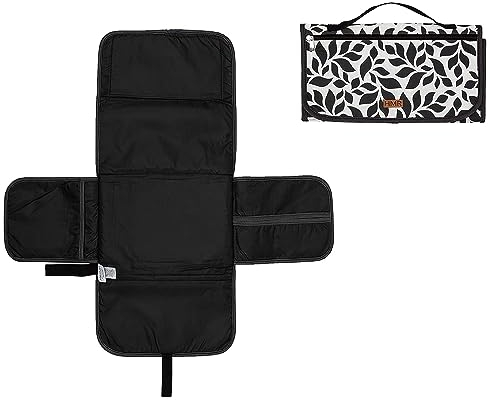 Hamur Home Windeltasche mit Tragbare Wickelunterlage Organizer und Kosmetiktasche 3in1 - Kleine Wickeltasche für Unterwegs Mamas Windeln Creme Tücher Baby Organizer (Floral)