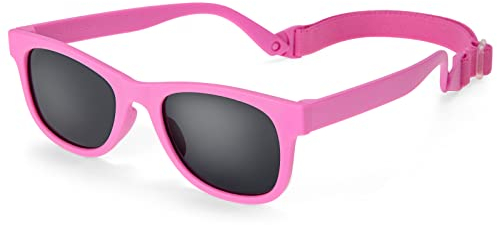 Hifot Polarisées Lunettes de Soleil pour Enfant Anti UV400 Bébé Lunettes de Soleil Monture en Caoutchouc Flexible Lunettes de Sport Mixte pour 2-7 Ans Fille et garçon