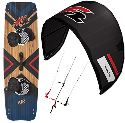 Kite Set F2 Sunset 9 QM + Control BAR + AIR Wood Kiteboard 137 x 41 cm
